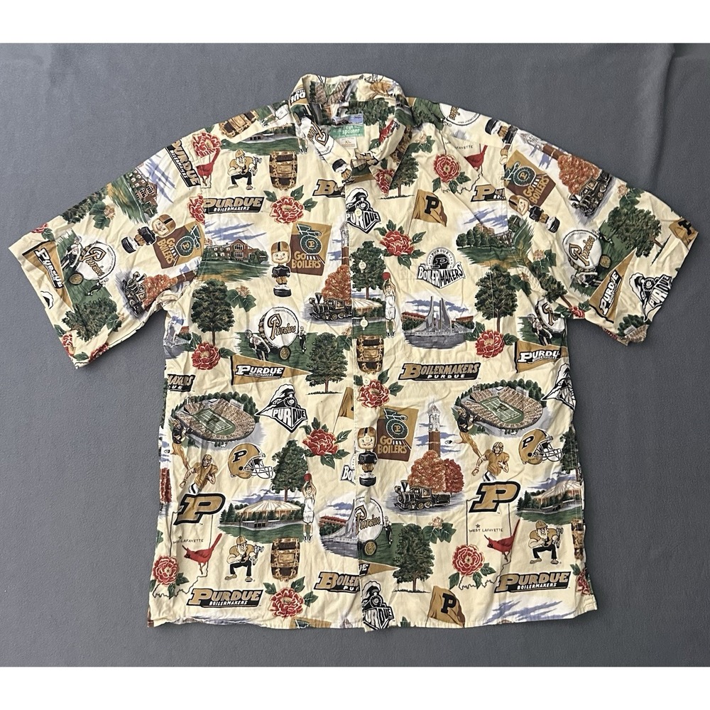 Reyn Spooner Hawaiian Shirt XL Purdue University Boilermakers College Football - Picture 1 of 7